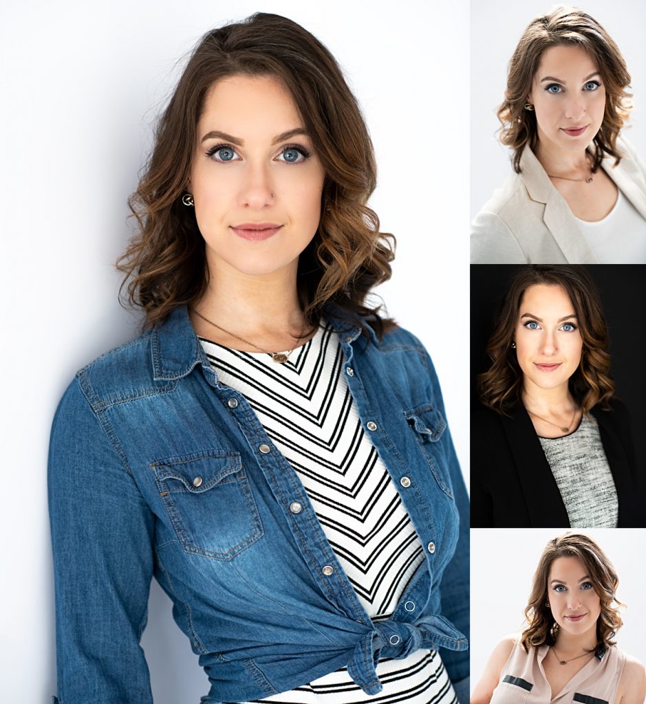 Collage of Womens Personal Branding Headshot for Cle Elum Wedding and Event Planner, Sarah St. Laurent