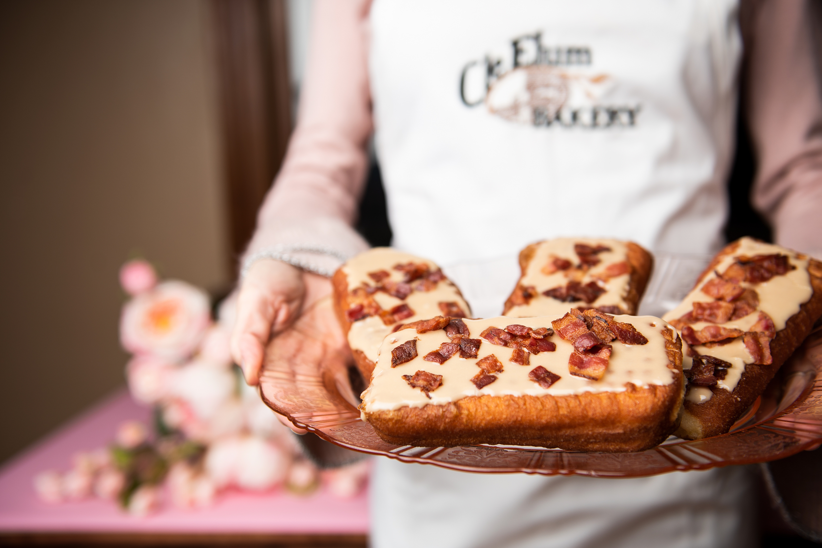 Pastry on a platter at Cle Elum Bakery, commercial photography by Mary Maletzke