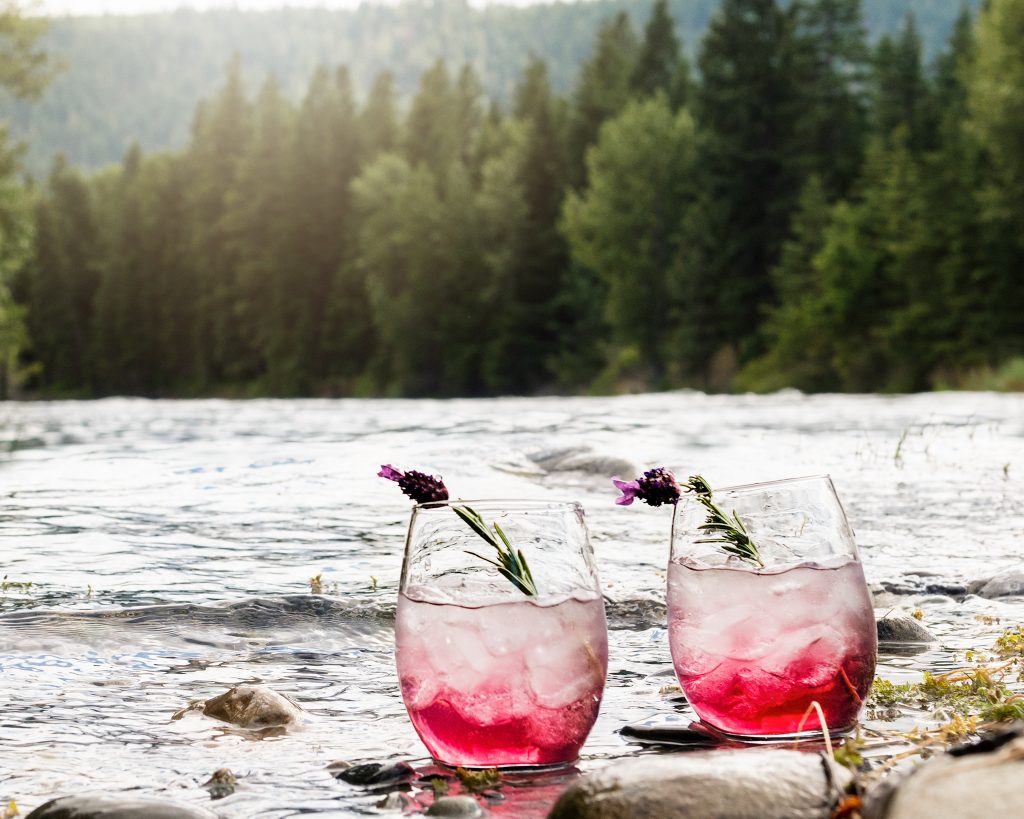 Pretty Mocktails with river in the background by Photographer Mary Maletzke Cle Elum WA