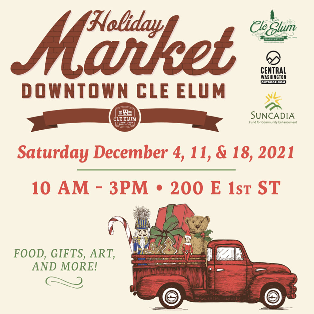 Flyer for Holiday Market Downtown Cle Elum